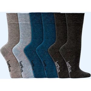 Damessokken Bamboe | Voordeelbundel 6 Paar | Drukvrij met Comfort Tailleband | Fijne Teennaad | Maat 35–46