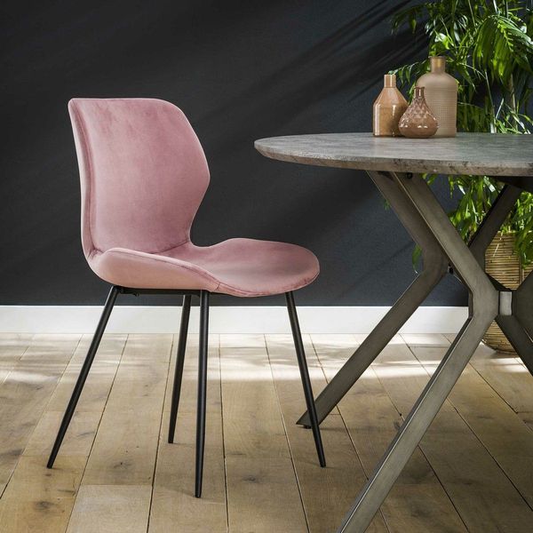 Richmond eetkamerstoel scarlett velvet kleur roze - zilver - meubels outlet  | | beslist.nl