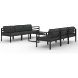 vidaXL - 7-delige - Loungeset - met - kussens - aluminium - antracietkleurig