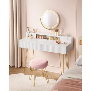 ApexArte® Make Up Tafel met Spiegel - Kaptafel - Voor Vrouwen & Meisjes - Wit