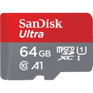 SanDisk Ultra Micro SDXC 64GB - UHS1 & A1 - Met Adapter