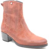 Wolky, LUBBOCK Brushed, 0287845 434, Roodbruine stoere dames westernboot met rits en uitneembaar voetbed