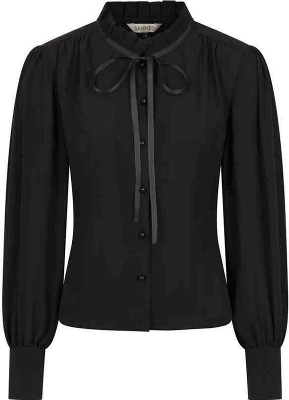 Banned Retro - Blouse - Zwart - Dames