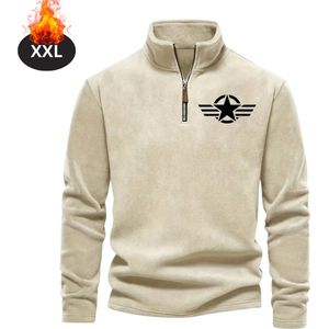 Bovista Quarter Zip Heren - Sweater - Sweaters - Hoodie - Warme Trui - Vest - Lang - Coltrui - Abrikoos - M