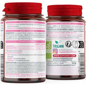 Superdiet Meadowsweet Cranberry Organic 45 Softgels