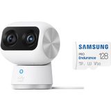 eufy Security Indoor Cam S350 + SAMSUNG MicroSDXC 128GB PRO - Bundel