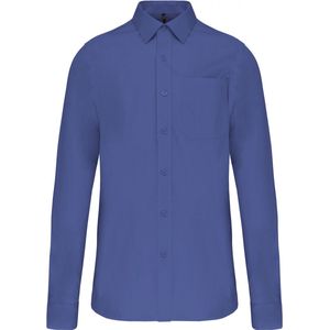 Overhemd Heren 4XL Kariban Lange mouw Cobalt Blue 100% Katoen