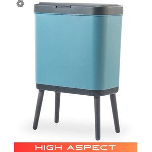 High Aspect Prullenbak op Pootjes 15 Liter - Mat Blauw/ Afvalbak/ Papierbak- Afvalemmer - Prullenbakken/ Afvalemmers
