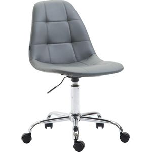 Bureaustoel - Bureaustoelen voor volwassenen - Design - In hoogte verstelbaar - Kunstleer - Grijs - 47x56x89 cm