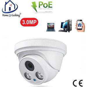 Home-Locking POE IP-camera dome (metaal) met bewegingsdetectie 3.0MP.C-1256