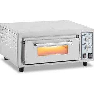 Royal Catering Pizzaoven - 1 Kamer - 2200 W - Ø 35 cm - Vuurvaste Steen - Royal Catering