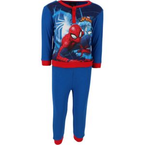 Spiderman pyjama - pyjamaset - blauw - rood - katoen - maat 98 - 3 jaar - in geschenkendoos.