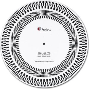 Pro-Ject Strobe it – Snelheidsmeter Platenspeler – Uitlijnen LP Speler - Voor elke platenspeler – Wit (per stuk – 1 stuk)