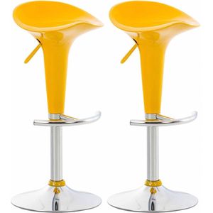 CLP Saddle Set van 2 barkrukken - Verstelbaar - Voetsteun - Kunststof - geel