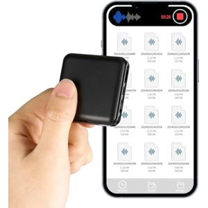 64 GB mini digitaal dicteerapparaat, opnameapparaat met spraakherkenning, 160 uur opname, magnetische voicerecorder met ruisonderdrukking voor vergaderingen, interviews, lezing, lezing, cursussen