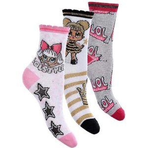 LOL Surprise 3 paar sokken met Glitter - LOLstyle - maat 27/30
