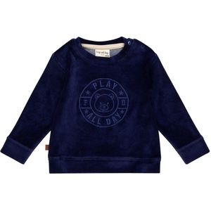 Frogs and Dogs - Play All Day Kids Velvet Sweater | Patriot Blue - Katoen - Maat 104