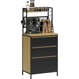 HOMCOM-Keukenkast-MDF-60x40x132cm-Natuurhout