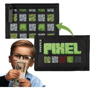 Pixel Game Jongens Portemonnee, Klittenband Portemonnee voor Kinderen
