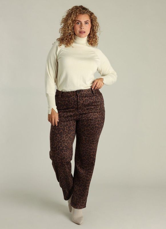 YEST - CURVE Gabrielle Bottoms - Pantalon - Multi Leopard