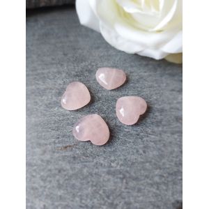 Zaksteen hart 18 x 15 mm Rozenkwarts