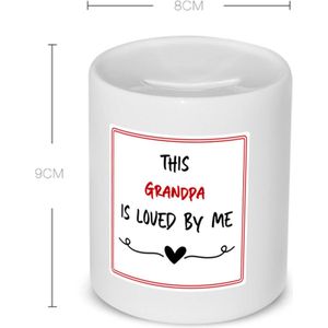 Akyol - this grandpa is loved by me Spaarpot - Opa - iemand die houdt van zijn opa - verjaardag - cadeautje voor opa - opa artikelen - kado - geschenk - 350 ML inhoud