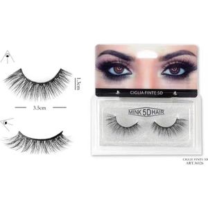 Nep Wimpers - Mink 5D Hair - Zwart - Incl. Lijm - EM Milano