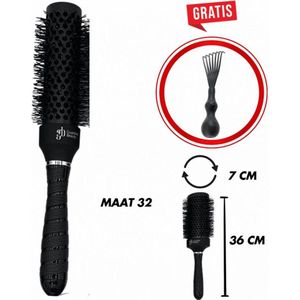 Guardian Beauty Föhnborstel - 32 mm - Rond - Keramisch & Ionisch - Zwart - Met Haarborstelreiniger