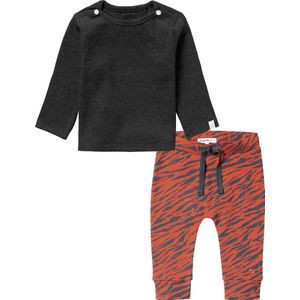 Noppies - Kledingset - 2delig - Broek Orinoco Ginger - Shirt Natal Grey - Maat 74
