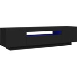 The Living Store TV-meubel Hifi - RGB LED-verlichting - Zwart - 160 x 35 x 40 cm (B x D x H) - USB-aansluiting