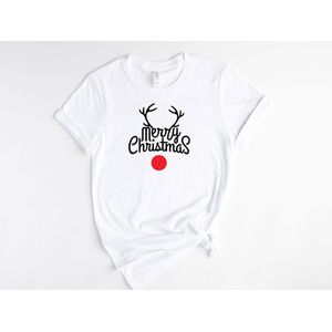 Lykke Merry Christmas T-Shirt | Kerst | Mannen - Vrouwen - Unisex | Katoen | Wit | Maat  L