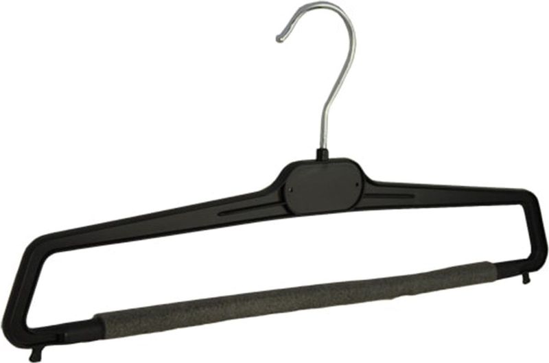 De Kledinghanger Gigant - Broekhanger - Volwassenen - PP38 - 10 Stuks - Kunststof - Zwart - Anti-slip Schuim - Broeklat - 40 cm - Pantalonhanger - Kledinghanger - Kleerhanger - PP-Serie (PP38/S_00/10)