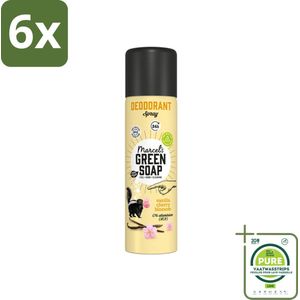 Marcel's Green Soap - Deodorant Spray - Vanilla & Cherryblossom - Langdurige frisheid - 150 ml - Voordeelverpakking - 6 stuks - Deodorant spray - Natuurlijke deodorant