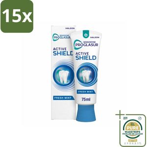 15 x Sensodyne - Tandpasta - ProGlasur Active Shield - Fresh Mint - Frisse Munt - 75 ml - Grootverpakking - Glazuurbescherming - Tandpasta - Gaatjes - Suikerzuren - Cariës