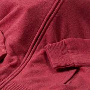 Osborne Knitwear Windstopper cardigan met rits - Dames - Lamswol - Rouge - Voering met golfprint - L