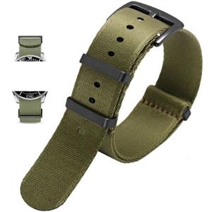 Horlogeband Nylon band - Nato strap - Groen - 20mm