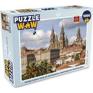 Puzzel Oranje daken voor de kathedraal Santiago de Compostela - Legpuzzel - Puzzel 1000 stukjes volwassenen