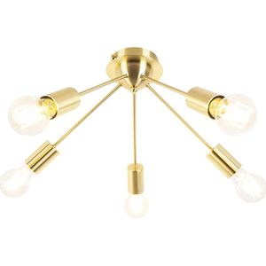 QAZQA tubi - Art Deco Plafondlamp - 5 lichts - Ø 480 mm - Goud/messing - Woonkamer | Slaapkamer | Keuken