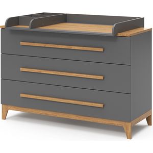 Vitalispa Commode Malia, Grijs/Grijs, 133 x 98 cm XL met 3 laden