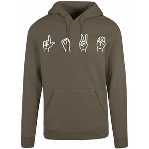 7311 - Hoodie - Gebarentaal; Love-Olive-XXL