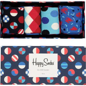 Happy Socks - Navy Gift Box in rood-wit-blauw - Unisex - Maat: 36-40