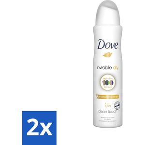 2 x Dove - Deodorant - Invisible Dry - Onzichtbare bescherming - 250 ml - Dove Deodorant - Deodorant Spray - Onzichtbare Deodorant - Deodorant Zonder Strepen - Deodorant Voor Gekleurde Kleding
