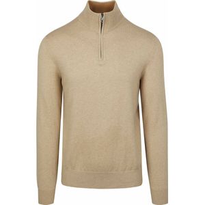 Steppin' Out Half-Zip Trui Cotton Cashmere Camel - Maat 3XL - Heren - Pullovers