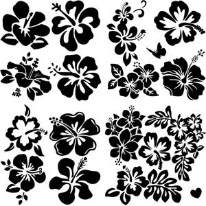 Hibiscus Bloem Auto Sticker Set - 4 Stijlen
