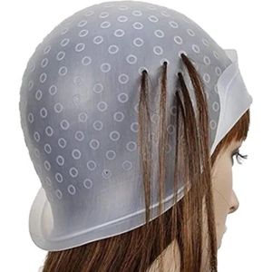 Herbruikbare siliconen highlight cap - Doortrekkappen kappersset voor haarkleuring