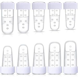 10 stuks Mallet Finger Spalk, Duim Spalk, 5 maten Vingerondersteuningsbrace Stabilisator EVA Plastic, Vingertopbeschermers - voor Basketbal, volleybal vingerbeschermer, Wondverlichting, Rechtzetten Artritis, Knokkel Immobilisatie (Transparant)