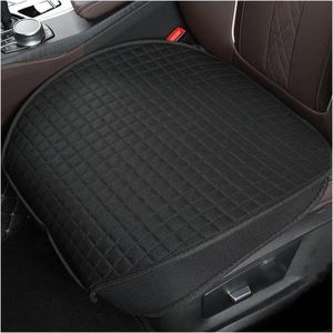 2-delige autostoelhoes met antislip onderkant - ademende en krasbestendige autostoelbeschermer - auto's linnen kussen zonder rugleuning - beschermende accessoires - zwart .