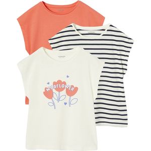 Vertbaudet - Set van 3 Basics - T-shirts - Meisjes - Korte Mouwen