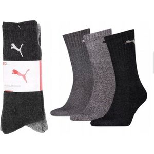 PUMA - Heren Sokken - Sportsokken - Grijs - Maat 43-46 - (3 Paar) - Regular Crew - Comfortabele Katoenen Sokken