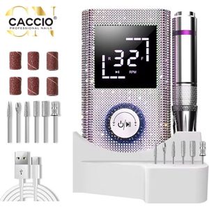 CACCIO®Nagelfrees Diamant-Elektrische Nagelfrees-Rhinestone-45000RPM-Incl.6 nagelbitjes-Nagelvijl - Nagelvijl Elektrische - Manicure en Pedicure Voeten en Handen - Elektrische nagelvijl - Acrylnagels - Gelnagels - Nepnagels-manicure en pedicure set